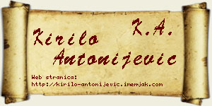 Kirilo Antonijević vizit kartica
